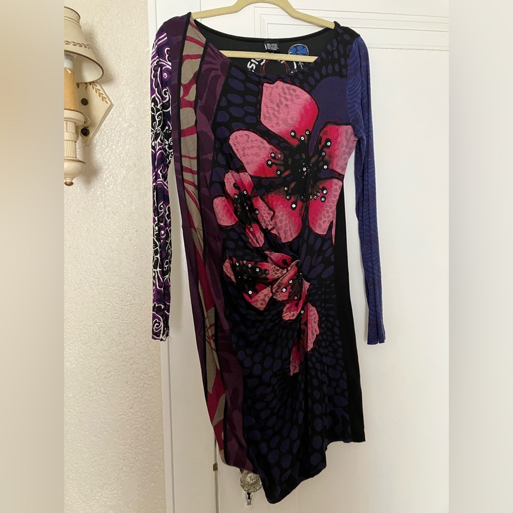 DESIGUAL Size 12 (“XL”) Mixed Media Women's Dress